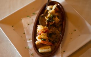 Seafood dish with shrimp in a savory sauce served at Terrazza Greenfield restaurant